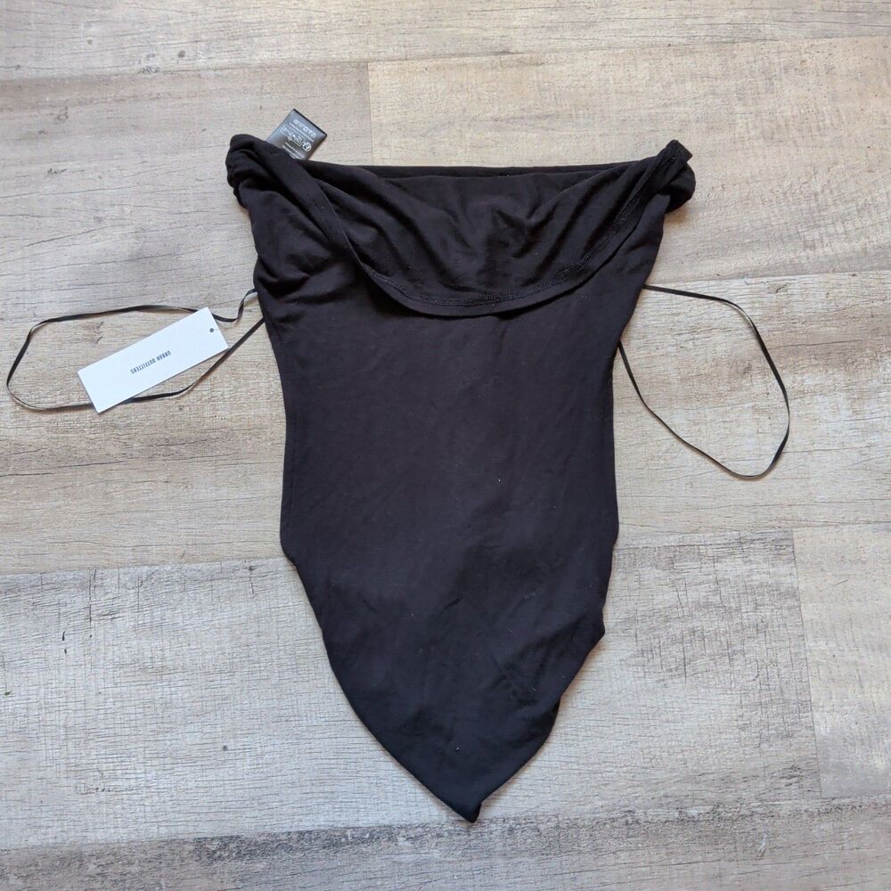 Urban Outfitters Black Cowl Neck Handkerchief Hem Top Halter Camis Size Small S